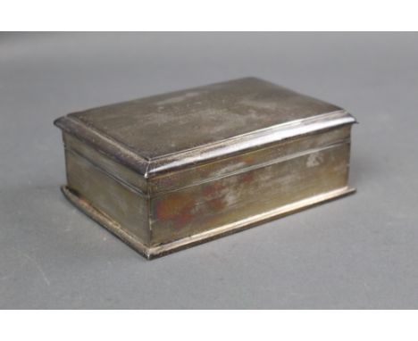 A silver cigarette box, engraved to the lid "Presented to Joane Pim by some keen followers of The Rand Hunt in appreciation o