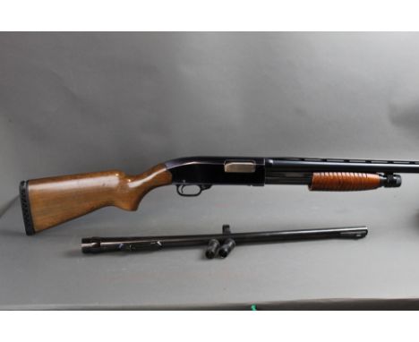 A Winchester Model 120 12 bore pump action shotgun, with two barrels, the first being 28" with 3" chamber, multi choke, comes