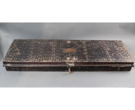 H Poole &amp; Co Army and Navy Tailors, a Victorian tin travelling case bearing the plaque for H Poole &amp; Co, 36/37/38/39 
