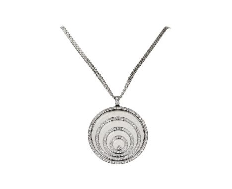 18k white gold Chopard pendant with diamonds. 179 diamonds - 3.07 carats. 1 diamond - 0.10 carats. Manufacturer`s certificate