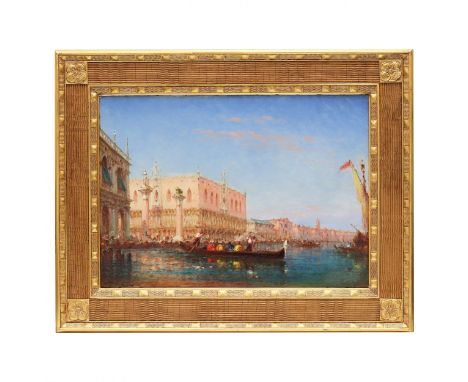 This impressive painting attributed to Felix Ziem (1821-1911) is an outstanding example of mastery and deep passion for archi