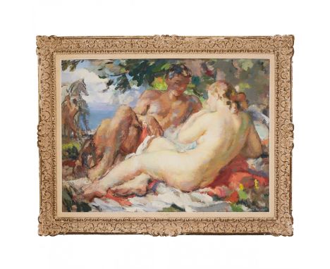RENAULT Fernand Albert (1887-1939). Couple in love. It represents a symbiosis of classical themes, Fauvian technique and impr
