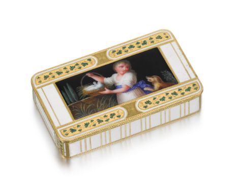 This unique snuffbox, created in the workshop of the Jordan brothers in Hanau around 1800, is an outstanding example of Germa