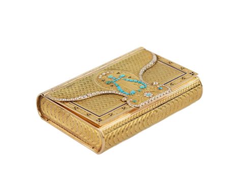 A superb gold music box, made by the craftsmen of Jean-George Remond & Co in Geneva between 1804 and 1811. The rectangular bo