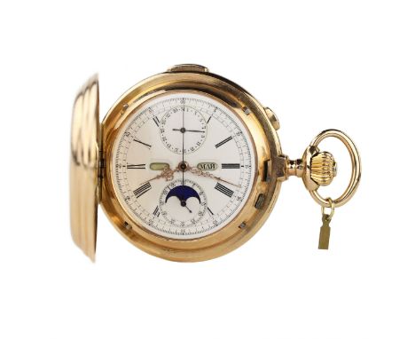 An impressive gold pocket watch, Swiss-made Le Phare made at the turn of the 19th -20th centuries for Imperial Russia, with a