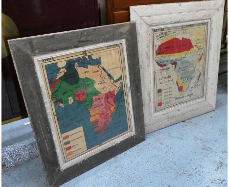 VINTAGE MAPS OF AFRICA, two, 104cm x 91cm at largest, framed and glazed. (2) 