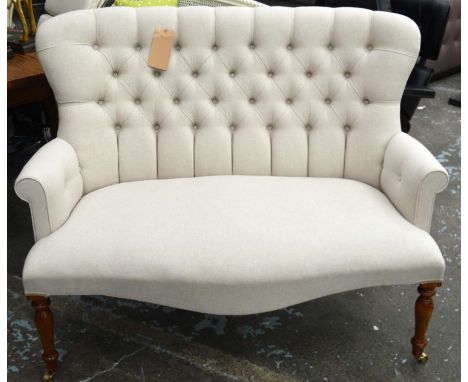 SOFA, 125cm W, Victorian style, buttoned back, upholstered finish. 