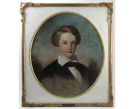 H Smith, pastel, portrait of L J Graham Esq., maximum diameter 12ins 