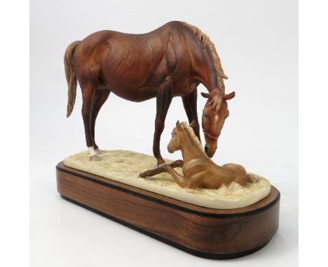 A Royal Worcester limited edition model, of New Born, modelled by Doris Lindner, with plinth and certificate
