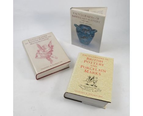 Encyclopaedia of British Porcelain Manufacturers, by Geoffrey A Godden, together with Encyclopaedia of British Pottery and Po