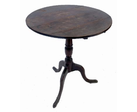 An Antique oak occasional table, with baluster turned column and tripod base, width 24ins 