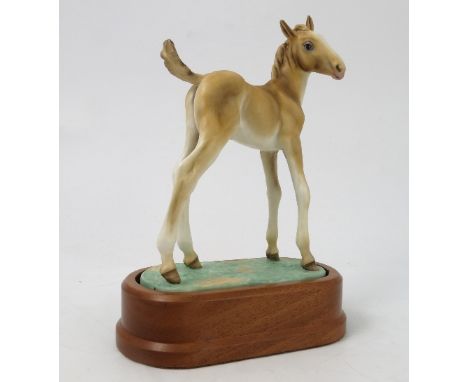 A Royal Worcester limited edition model, of Thoroughbred Foal, modelled by Doris Lindner, with plinth and certificate
