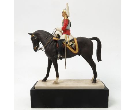 A Royal Worcester model, The Life Guards, modelled by Doris Lindner, dated 1961, with plinth
