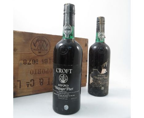 Eleven bottles of 1970 Croft vintage port 