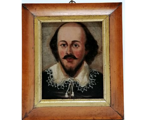 Antique framed portrait painting on board, by William Potter of a gentleman, dedication to reverse, overall size is 20cm by 2