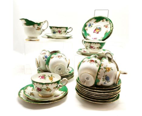 Paragon Rockingham tea cups, saucers, plates and milk jug- 1 cup A/F otherwise no obvious damage 