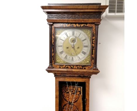 Dutch Walnut and marquetry inlaid longcase clock, by Ben Child London, 225 cms in height, 49 cms in width (at widest point) 2