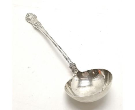 Heavy antique silver hallmarked Kings pattern soup ladle London 1837 by Edward Edwards 34cm long 307g - No obvious damage