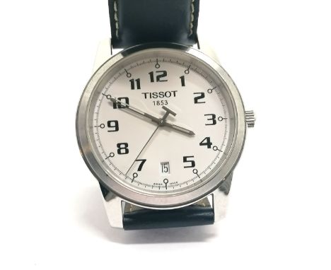 Tissot stainless steel gents quartz wristwatch 38mm case ref QKR-BC-26511 - Running light abrasions to case otherwise in good