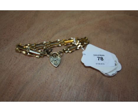 9ct Gold Gate Bracelet 7gr