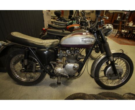 Triumph Tiger Cub 500cc Reg BVG 96E, purple, year of manufacture 1967, first registered 1992, requires restoration