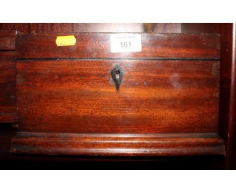 A 19th Century mahogany tea caddy fitted tea box and glass mixing bowl, 11" wide