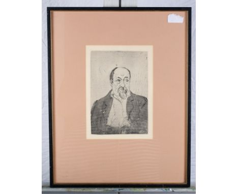 Paul Signiac: aquatint, portrait of a gentleman with a beard, 8" x 6", in black frame