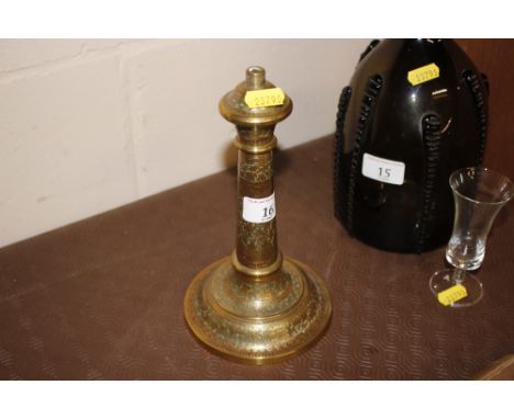 An Indian brass table lamp base