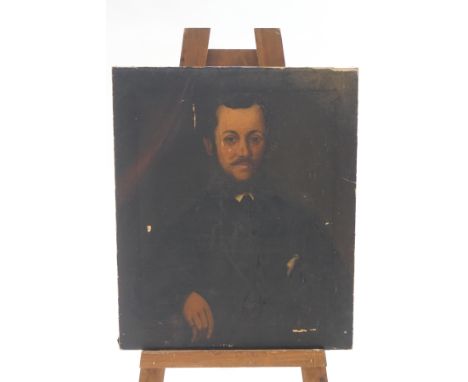English School, 19th century, Portrait of a bearded Gentleman, oil on canvas, unframed, 77cm x 64cm