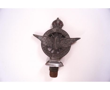 A Civil Service steel and enamel car badge, 11.5cm high