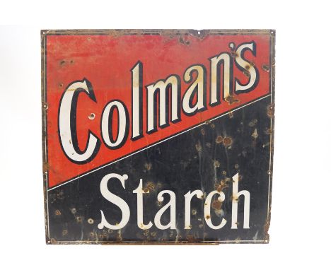 An original enamel advertising sign - Colman's Starch, 91cm x 97cm