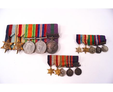 A group of five WWII medals awarded to LT R HILL R.E, the General Service medal with S.E. Asia to the bar, and two groups of 