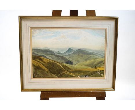 L Gilbert, Chrome Hill from Axe Edge, watercolour, signed lower left, 38cm x 47cm