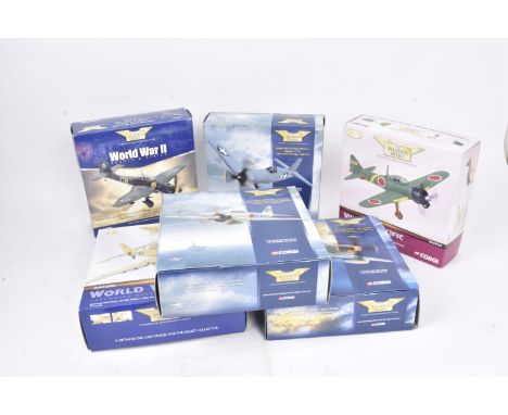 Corgi Aviation Archive , a boxed group of six all 1:72 scale some limited edition, comprising AA33101 Mitsubishi Zero Pearl H