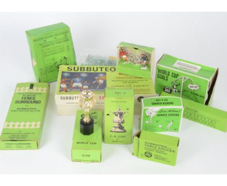 Various Subbuteo Accessories, C119 World Cup, C104 Photographers, Trainer and Manager, C131 Corner Kickers ( 2, one box lacks