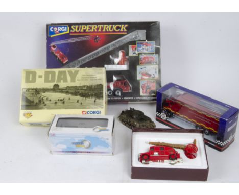 Fire and Military Modern Diecast Vehicles a boxed group including fire service vehicles Corgi Supertruck 94660 fire engine an