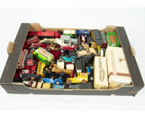 Modern Playworn Diecast Vehicles, a collection of vintage private and commercial vehicles examples by Matchbox, Corgi, Solido