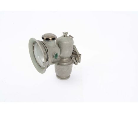 A Vintage Lucas 'Aceta Major' Acetylene Bicycle Lamp, in nickelled finish, no 314.11 to chimney top, with parallel sprung mou