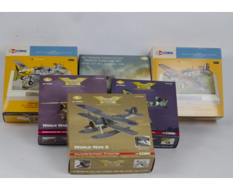 Corgi Aviation Archive WWII Aircraft,  a boxed group 1:72 scale some limited edition comprising, AAAA34305 Focke Wulf, AA3630