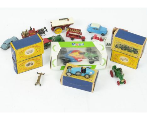 Lesney and Other Vehicles, boxed Models of Yesteryear by Lesney No9 Fowler Big Lion, No 1 Alchin Traction Engine and No 6 Bug