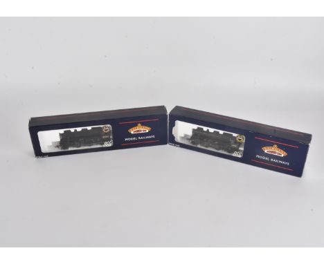 Bachmann 00 Gauge LMS and BR black Ivatt Class 4 2-6-0 Locomotives and Tenders, 32-575 LMS double chimney 3001 and 32-585 BR 