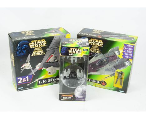 Star Wars Action Models by Kenner 1996/1997, a boxed group 69829 Death Star Darth Vader, 69774 Air Speeder with figure, 69732