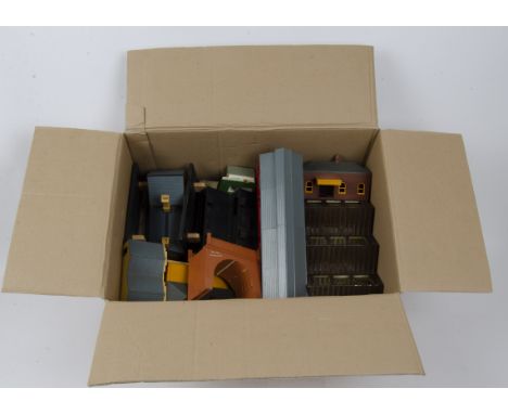 Assorted OO Gauge Scenic Accessories by Tri-ang Airfix and Others,  including Tri-ang platforms and station buildings, loco s
