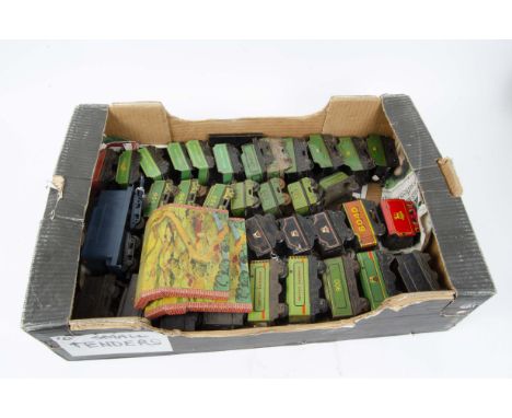 Mettoy Brimtoy and Other O Gauge Tenders and Unmade Coach Sheet, Mettoy including large SR 900, BR green, 'Mettoy Railways' (