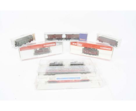 Fleischmann N Gauge German Rangierloks and Freight Stock, comprising DCC-fitted ref 722584 0-6-0 diesel shunter and 796881 0-