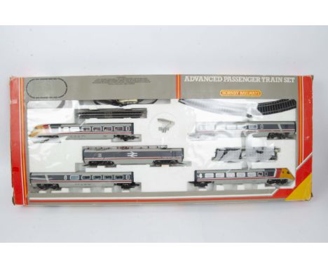 A Hornby OO Gauge R543 Advanced Passenger Train Set, containing 5-coach APT train with power car 'City of Derby', with track 