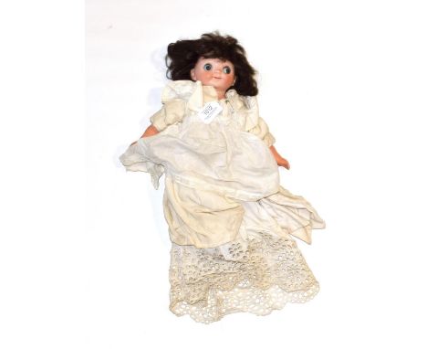 German Einco Heubach googley eyed bisque shoulder head doll, impressed '8764'  '5', with side glancing/moving eyes, closed mo