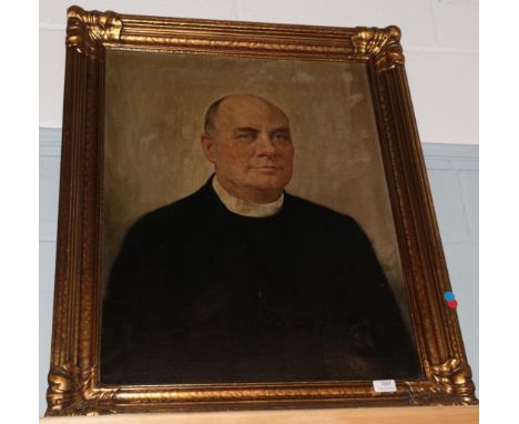 British School (20th Century) Portrait of a clergyman, head and shoulders, oil on canvas, 70cm by 54cm   By repute; Rev. Dr. 