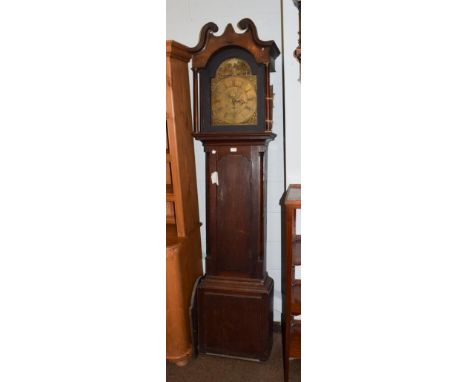 ~ An oak thirty hour longcase clock, signed T.Ramsbottom, Criglestone, 18th century and later, later case, 50cm by 24cm by 21