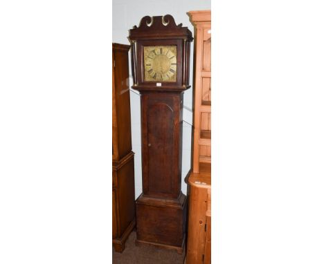 ~ An oak thirty hour longcase clock, signed Jos Thompson, Cirencester, 18th century, possibly later case, 45cm by 22cm by 205